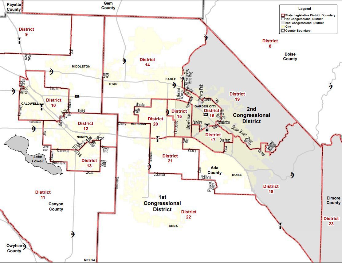 Treasure Valley legislative districts